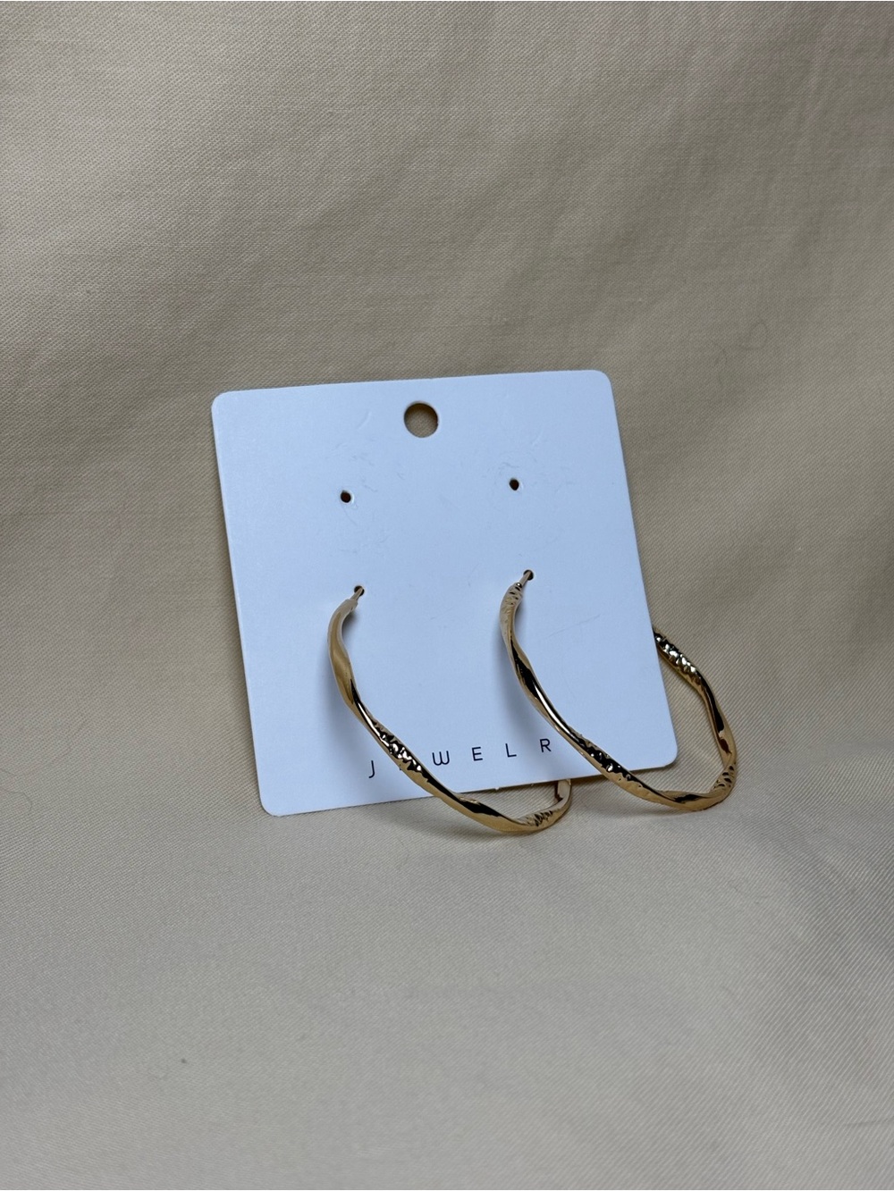Gold Twisted Hoop Earrings - Women Jewelry